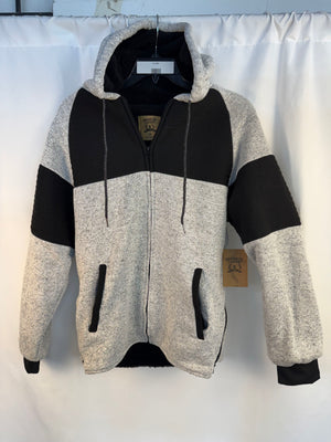 NWT Brooklyn Laundry Men M Silver Marled Full-Zip Fleece Hoodie Jacket $68 MSRP