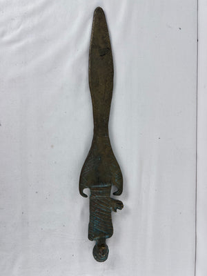 Antique Etruscan Style Bronze Short Sword 18" Anthropomorphic Ritual Figure Hilt