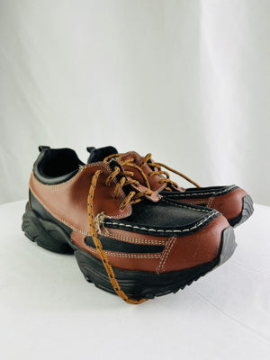 Dr. Zen Charles Orthopedic Laced Loafers in Black/Brown Leather Men 8 Womens 10