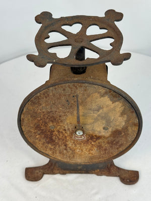 Antique Cast Iron Kitchen Scale Heart Platform Sears Shield S Logo Rustic