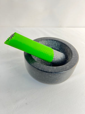 Vintage Heavy Black Granite Mortar and Pestle Set Stone Herb Spice Grinder