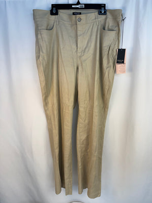 NWT Curves 360 by NYDJ The Trouser Pants Size 16 Straw Tan Linen Blend