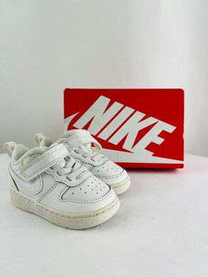 Nike Court Borough Low 2 TDV Toddler Triple White Sneakers 4c | BQ5453-100