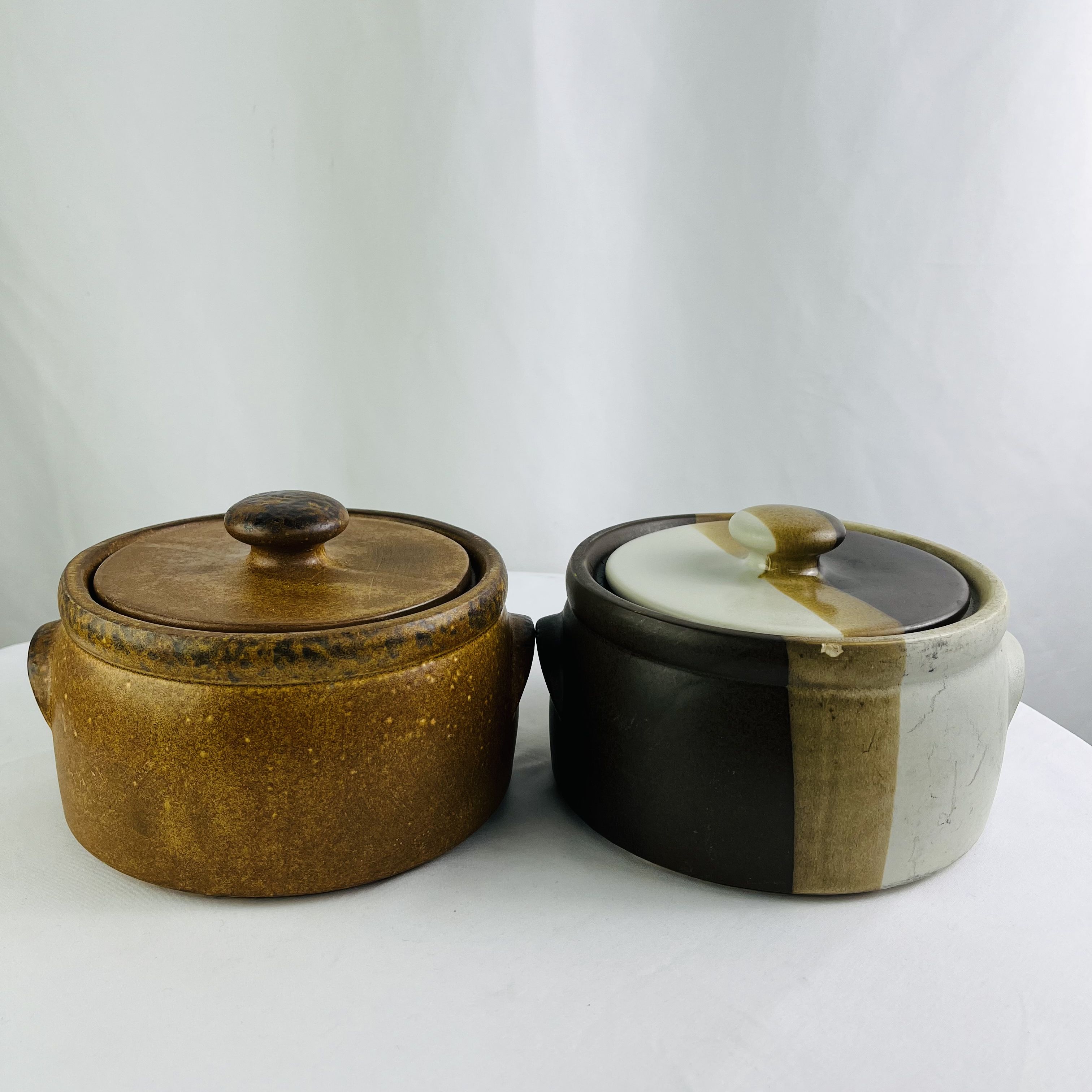 McCoy Canyon Mesa 1421 Brown Multi Set of 2 Chili Bean Pots w/ Lid Rustic
