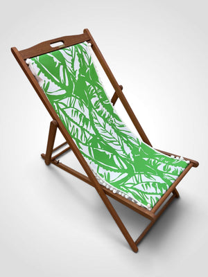 Target Lilly Pulitzer Palm Print Wooden Folding Beach Lawn Chair Sling Pom Pom