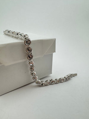 Swarovski Crystal Bracelet Round Tennis Bracelet 6.5 in.