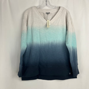 Talbots Blue Multi Fade Sweatshirt Women's Small NWT