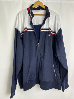 FILA Men's Chest Stripe Track Jacket Size 6XB NWT Athletic Peacoat Blue