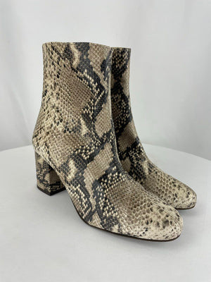 Free People Sienna Ankle Leather Moonlight Snake Boots 500023175 Size 41/11