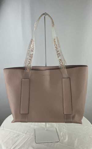 Michael Kors Women's Blush Pink Leather Tote Handbag W/Clear Straps large NWOT