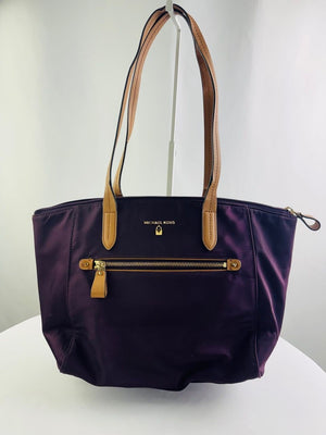 Michael Kors Kelsey Mulberry Nylon Tote Handbag