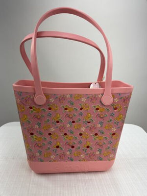 Simply Southern Large Peachy Tote BeachBag Pink Peach Print New With Defect
