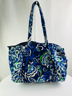 Vera Bradley Mediterranean Blue Mod Floral Small Duffel Bag Travel Weekender