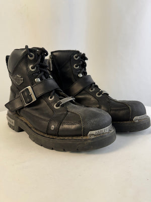 Harley Davidson Men's Jones Leather Black Biker Boots Men's 8.5