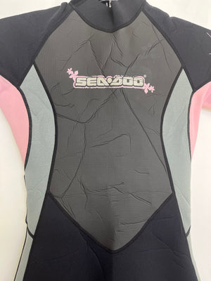 Sea-Doo Women's Black Pink Shorty Jet Ski PWC Water Suit 4 Way Flex Size 11/12