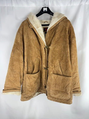 Gallery Suede Leather Fur Lined Heavy Coat - Size Women's XX-Large + Drawcord