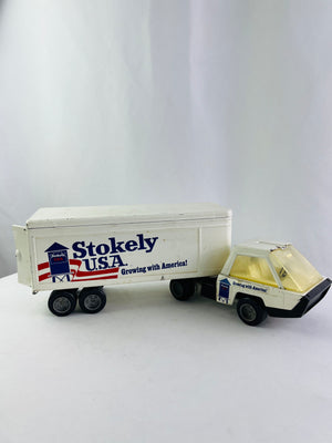 ERTL Stokely USA 9238 Vintage Pressed Steel Tractor Trailer Truck Toy