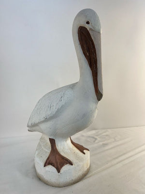 Vintage Weathered 20.5” Pelican Ocean Bird Cement Concrete Garden Yard Statue