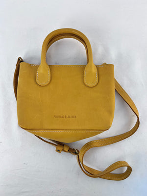 PORTLAND LEATHER GOODS Raindrop Crossbody Bag Small Tote Sunflower Yellow