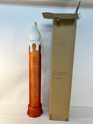 Cracker Barrel 39" Blow Mold Christmas CANDLE Glittery Light Up Yard Decoration