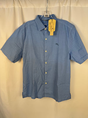 NWT Tommy Bahama Men Medium Shirt Big Sky Blue Cotton Casual Summer Resort
