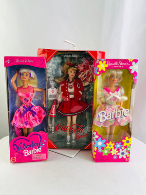 Mattel Barbie Dolls Set of 3 Cocoa Cola, Russel Stover, Valentine Vintage