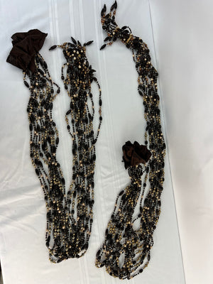 Boho Brown Acrylic Bead & String Curtain Rod not included