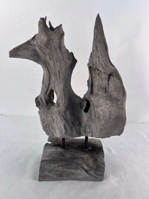 Large Natural Driftwood Sculpture Wood Base 15" Organic Modern Coastal Decor
