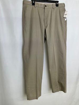 Brooks Brothers Advantage Chino Hudson Fit Tan Flat Front Pants Men's 36x30 NWT