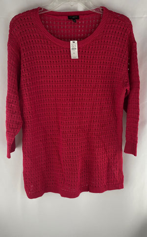 Talbots Petites Women's Pink Crochet Top Sweater Size PL NWT MSRP $80