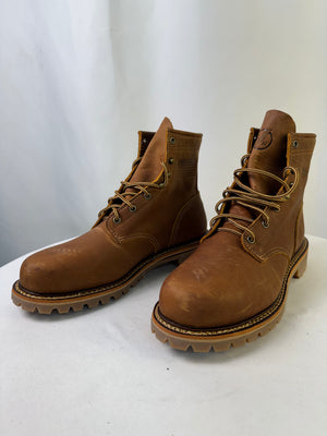 Silverado Steel-Toe Lace Up Work Boot Brown Men's 9 EE Full-Grain Leather