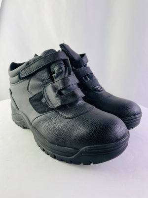 Propet Cliff Walker Strap Black Leather Boots Men's 16 EE XX Wide Waterproof