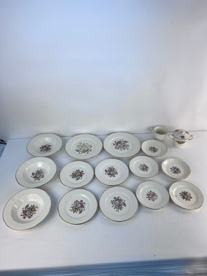 Vtg Cunningham & Pickett Homer Laughlin Stratford Gold Trim China Lot of 17pc