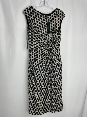 Lauren Ralph Lauren Dress Temple Garden Black Colonial Ruched Waist Dress 8 NWT