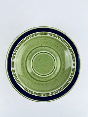 Fuji Stone Moss Antigua 2075 Speckled Green Bread Plates Set of 8 Japan