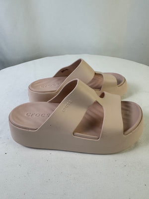Crocs Getaway Platform H Strap Pink Slip On Sandals Women's 6