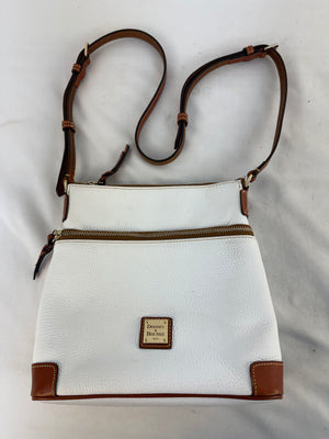 Dooney & Bourke White Pebble Grain Leather Crossbody Bag Zip Purse