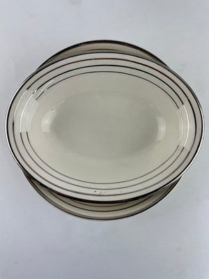 RARE Vintage Century By Salem Warranted Platinum Gold Lined Serving Bowls Set 2