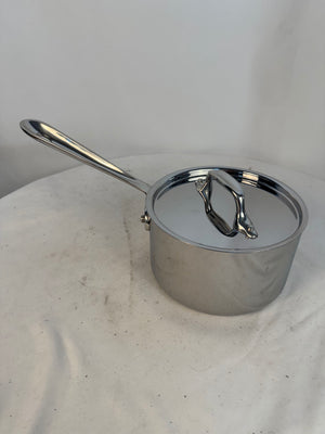 All-Clad D3 Stainless Steel 1.5 Qt Saucepan Pot with Lid Tri-Ply USA Made