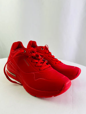 Skechers Street Million Air Elevated Air Red Wedge Sneaker Women's 8.5 NIB