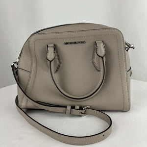 Michael Kors Ayden Medium Saffiano Leather Crossbody Satchel In Grey