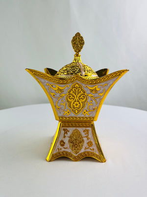 Bakhoor Gold & Pink Incense Burner | Aromatherapy Spa Office Home NIB