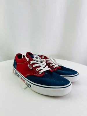 Vans Old Skool Red Blue White Men's Low Top Skate Shoes Size 10.5 | 500714