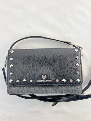 Michael Kors Signature Studded Crossbody Wallet Purse