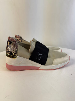Michael Kors Felix Trainer Slip On Multicolor Snakeskin Sneaker Women's 10