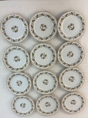 Cordova ` Noritake White plate, Gold Trim Ceramic Plates 12 plates