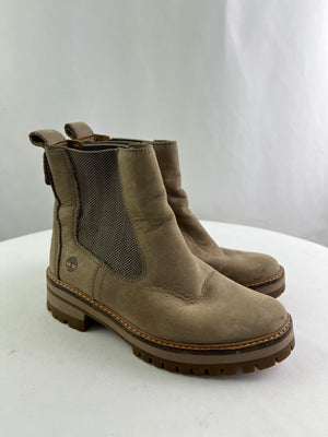 Timberland Courmayeur Valley Beige Chelsea Ankle Boot Women's Size 6.5 | A1RRK