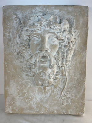 Vintage Bacchus Dionysus Plaque Wall Relief Sculpture Greek Roman Myth