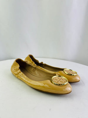 Tory Burch Reva Beige Solid Ballet Flat Women's 8.5