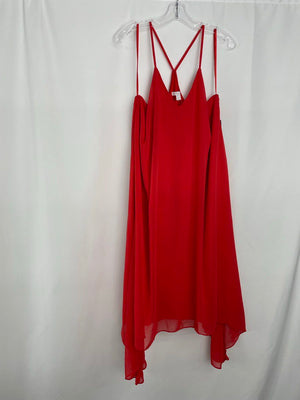 New York & Company Red Flowy Strappy Sheer Chiffon Dress NWT Women's Size 14
